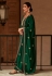 Green color silk pant style suit 9442