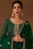 Green color silk pant style suit 9442