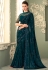 Teal georgette saree with blouse 7211