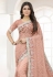 Peach net saree with blouse 6367