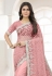 Pink net saree with blouse 6370