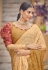 Beige chinon saree with blouse 5422