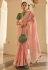 Organza Saree with blouse in Peach colour 2031