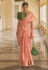 Organza Saree with blouse in Peach colour 2031