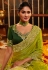 Viscose Saree with blouse in Light green colour 7604