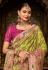 Silk Saree with blouse in Light green colour 6407