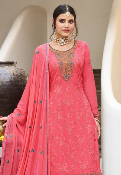 Violet Soft Georgette Palazzo Dress main image 1