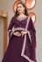 Faux georgette abaya style Anarkali suit in Purple colour 1001B