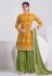 Faux georgette sharara suit in Mustard colour 6104