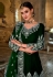 Velvet abaya style Anarkali suit in Green colour 2042D