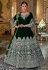 Velvet abaya style Anarkali suit in Green colour 2042D