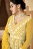Georgette abaya style Anarkali suit in Mustard colour 2017