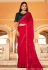 Chinon Saree with blouse in Red colour 5431