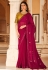 Chinon Saree with blouse in Magenta colour 5433