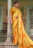 Satin Saree with blouse in Yellow colour 1101a