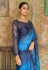 Satin Saree with blouse in Blue colour 1102a