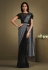Crepe designer Saree in Black colour 23016