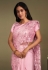 Crepe Saree with blouse in Pink colour 23017