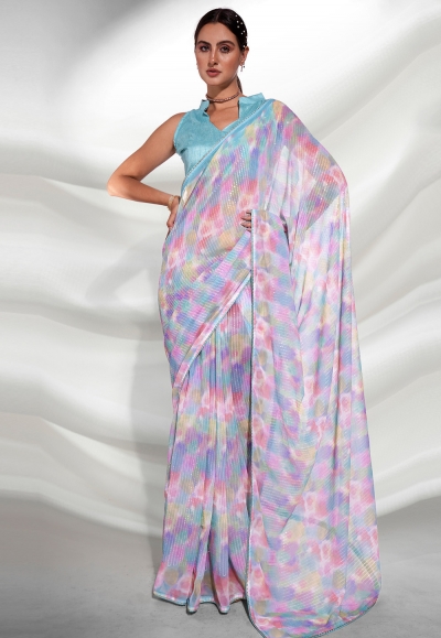Georgette sequence Saree in Sky blue colour 5228