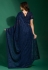 Georgette Saree with blouse in Navy blue colour 8029