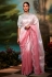 Organza Saree with blouse in Pink colour 5245B