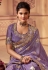 Chinon Saree with blouse in Lavender colour 8002