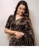 Kollywood Trisha Krishnan organza zari black saree