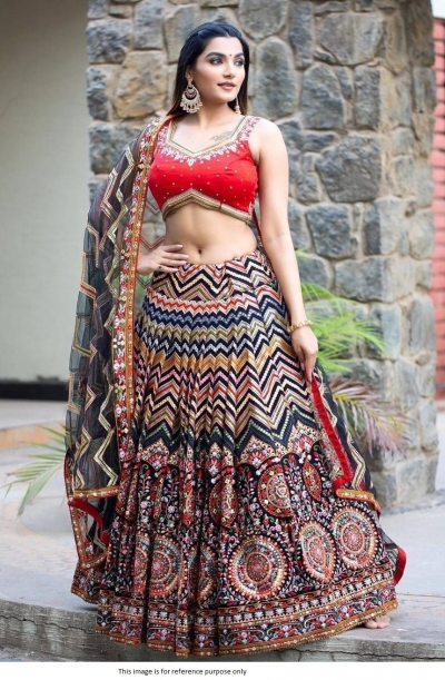 Bollywood Model Black embroidered designer lehenga choli
