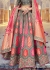 Woven Zari Banarasi silk lehenga choli in Grey and Pink