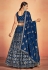 Georgette readymade circular lehenga choli in Navy blue colour 65003