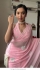 Bollywood Model Barbie pink georgette gamthi work saree