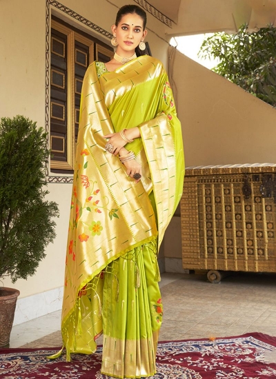 Light Green Silk Festival Wear Weaving Saree PUSHPA 1005