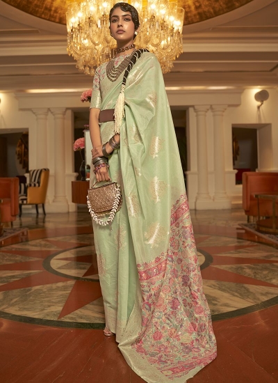Pista Green Modal Silk Traditional Wear Weaving Saree KEERATSILK 272002