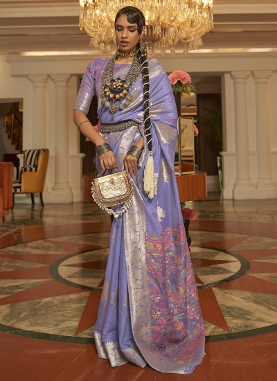 Lilac Modal Silk Traditional Wear Weaving Saree KEERATSILK 272005