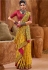 Yellow banarasi silk festival wear saree 6905