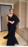 Bollywood Model Black Georgette Sequins Ruffle saree