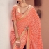 Peach georgette designer lehariya saree with blouse 1031