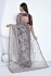 Mauve net sequins embroidered saree with blouse N8117
