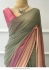 Bollywood Model Green and peach multi color georgette saree