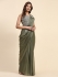 Stitched Saree with blouse in green colour A329