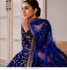 Bollywood Model Velvet Embroidery wedding lehenga in blue color