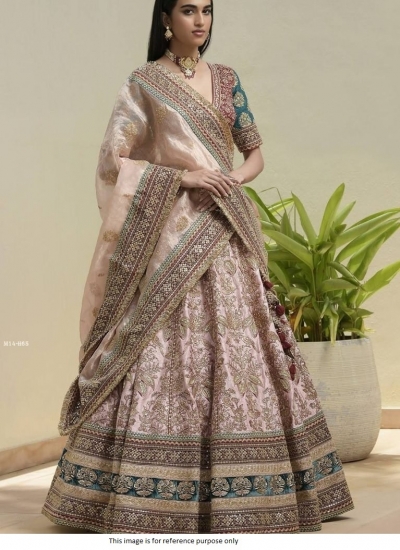 Bollywood Model Baby Pink silk wedding lehenga choli