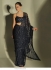 Bollywood Model Black Net sequins embroidered saree