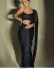 Bollywood Model Black Net sequins embroidered saree