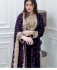 Bollywood Model Velvet heavy embroidery work Purple suit