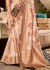 Beige color digital print handloom silk wedding wear saree 166006