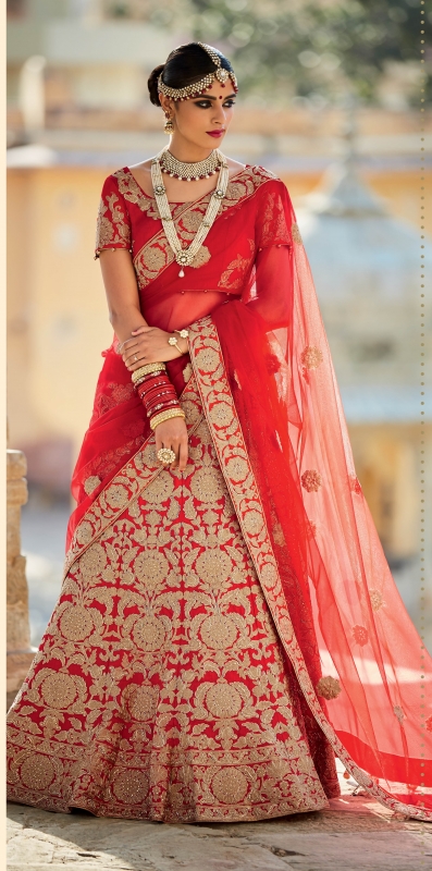 red lehenga choli