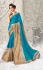 Party-wear-turquoise-Blue-Gold-color-saree