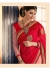 Party-wear-Red-Peach-color-saree