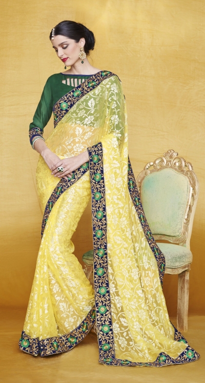 Party-wear-Yellow-5-color-saree